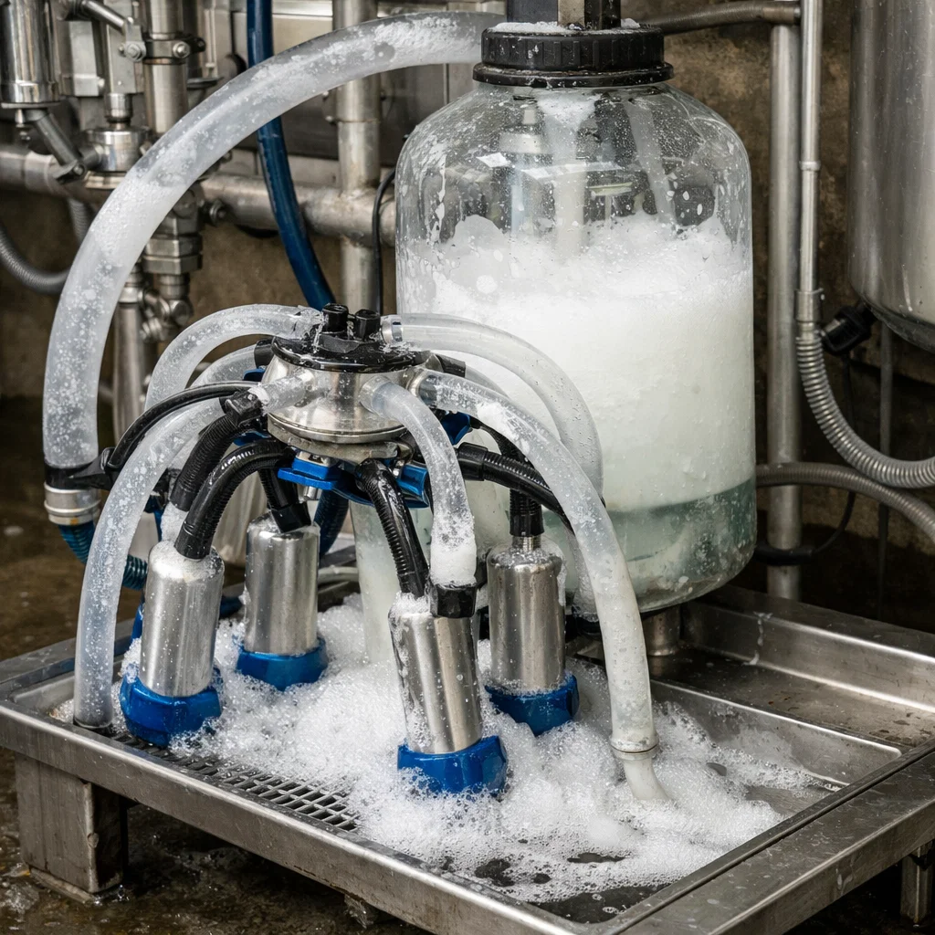 شستشوی سیستم CIP دستگاه شیردوش