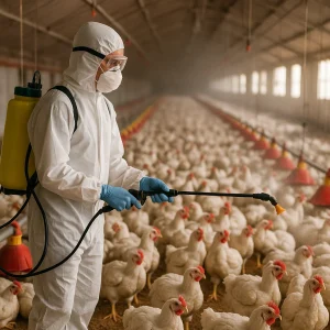 ضدعفونی کردن سالن مرغداری