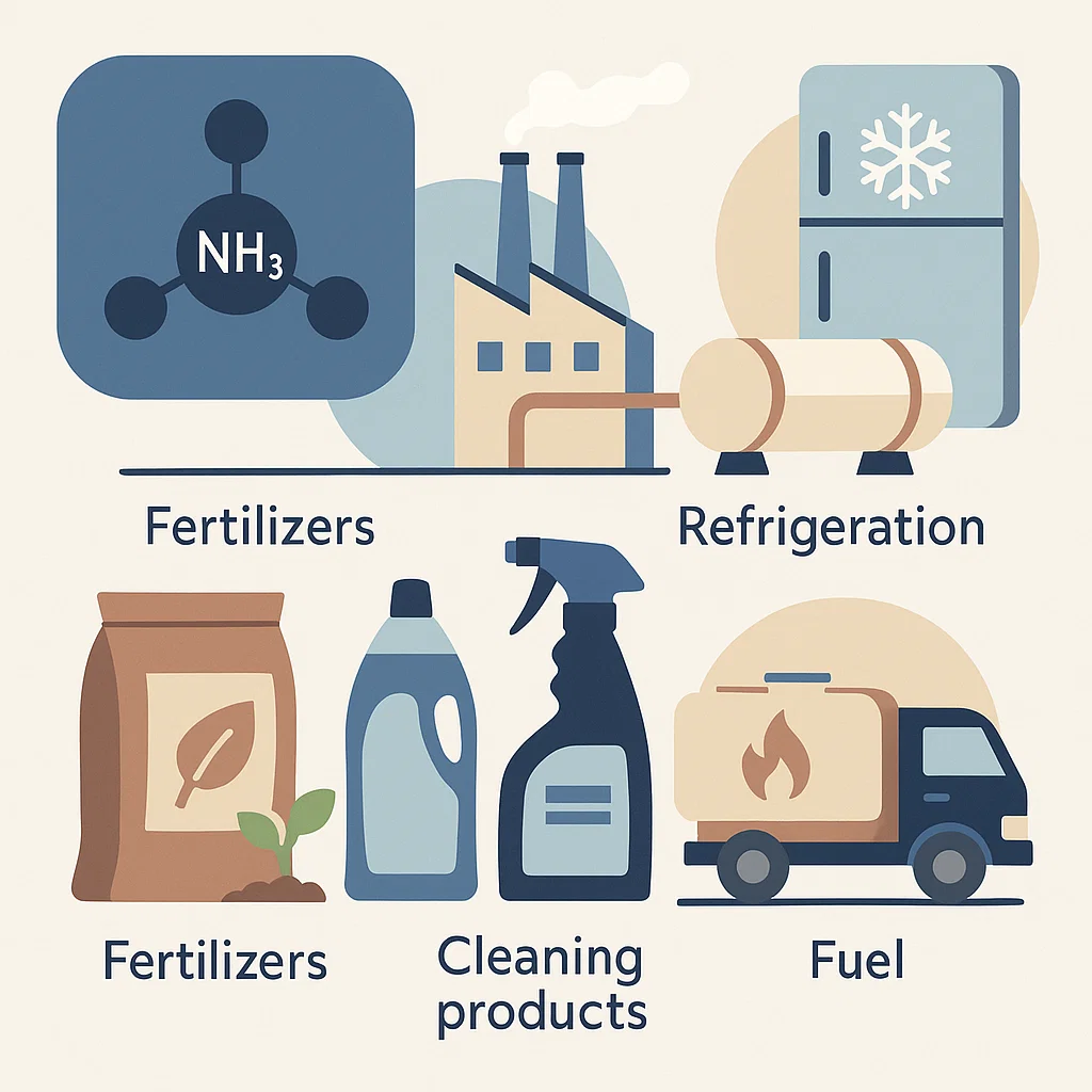 کاربرد آمونیاک در صنایع مختلف