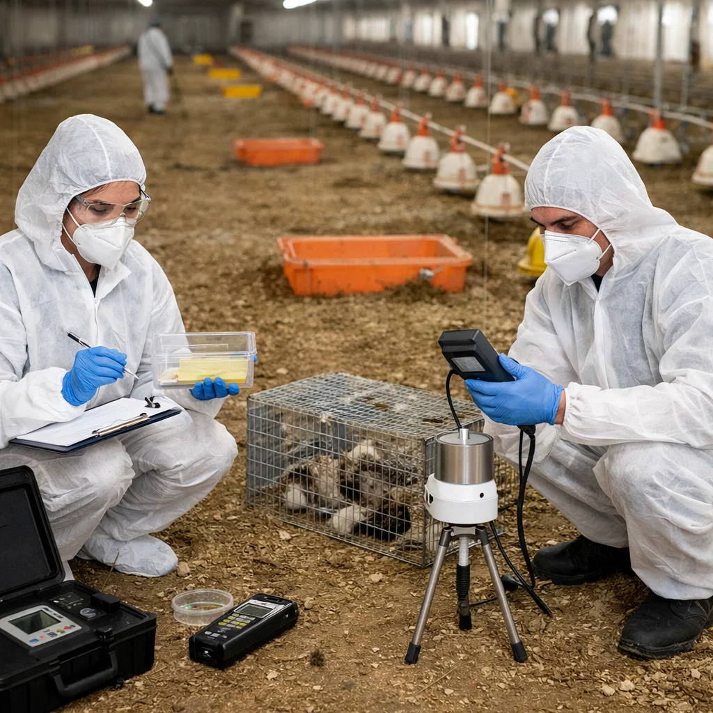 ارزیابی جمعیت و پایش آلودگی سوسک بستر قبل از ورود طیور