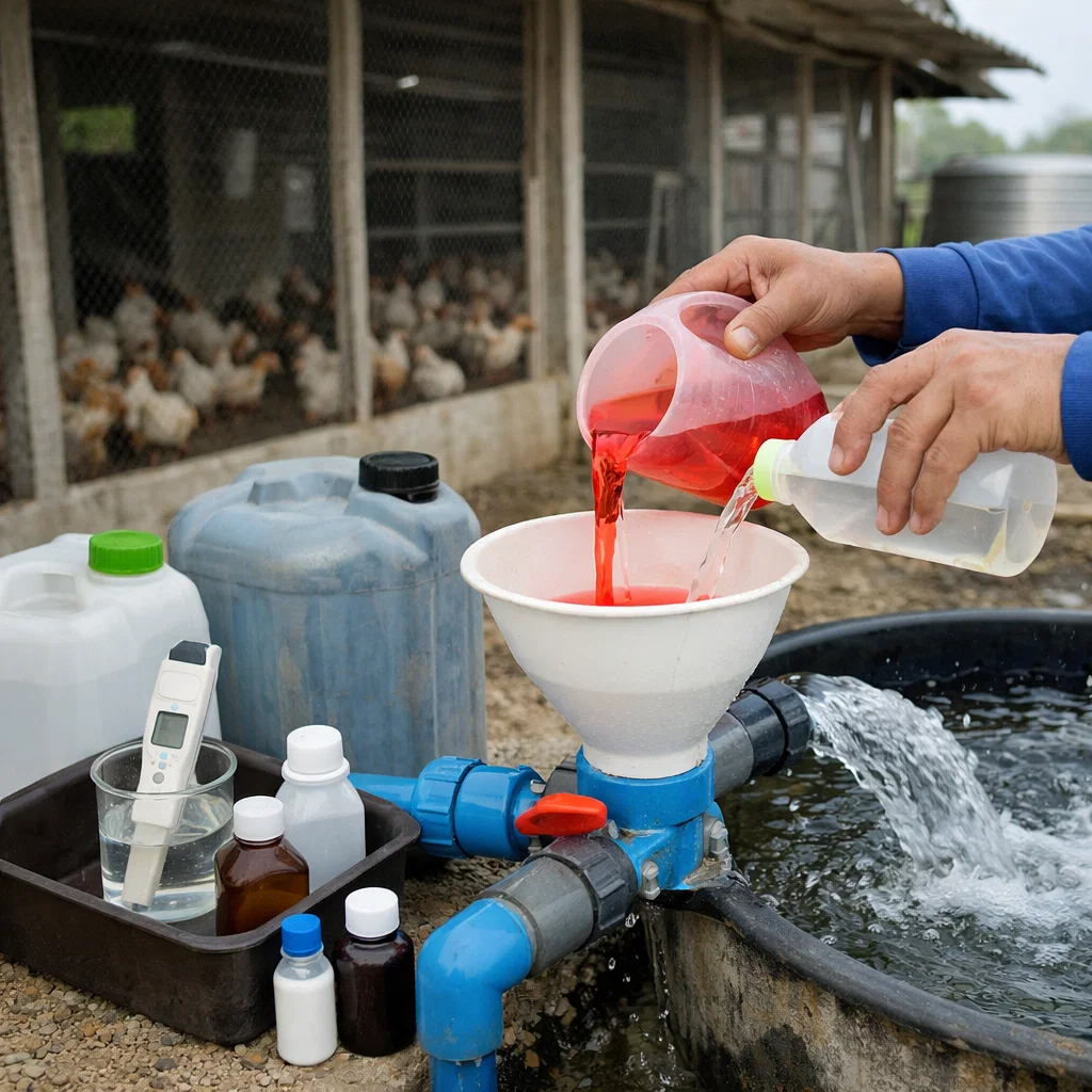 ضدعفونی کننده و اسیدی فایر برای آب پرورش طیور