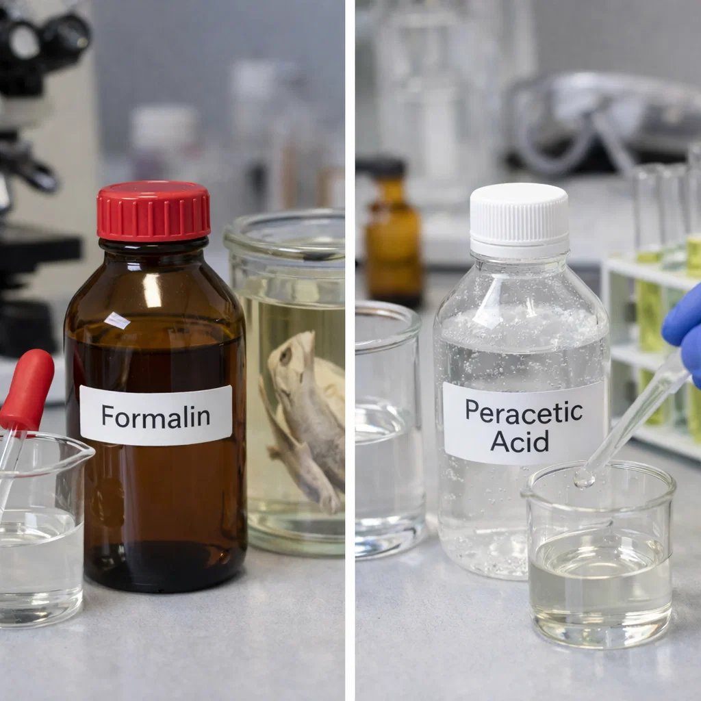 مقایسه پراستیک اسید و فرمالین