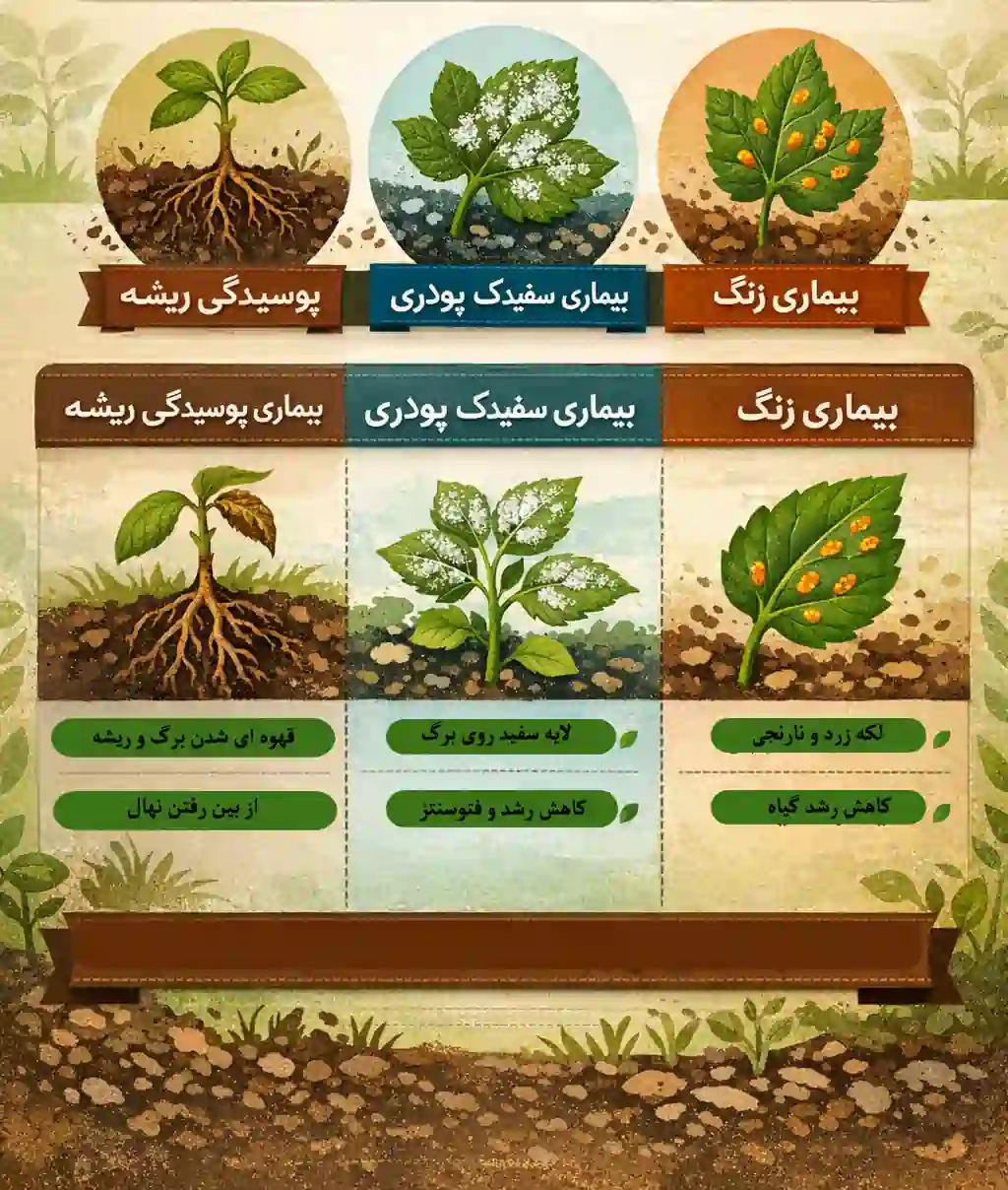 انواع بیماری قارچی در نشا و نهال