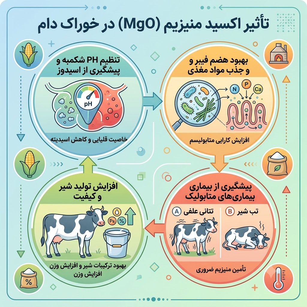 تاثیر اکسید منیزیم در خوراک دام