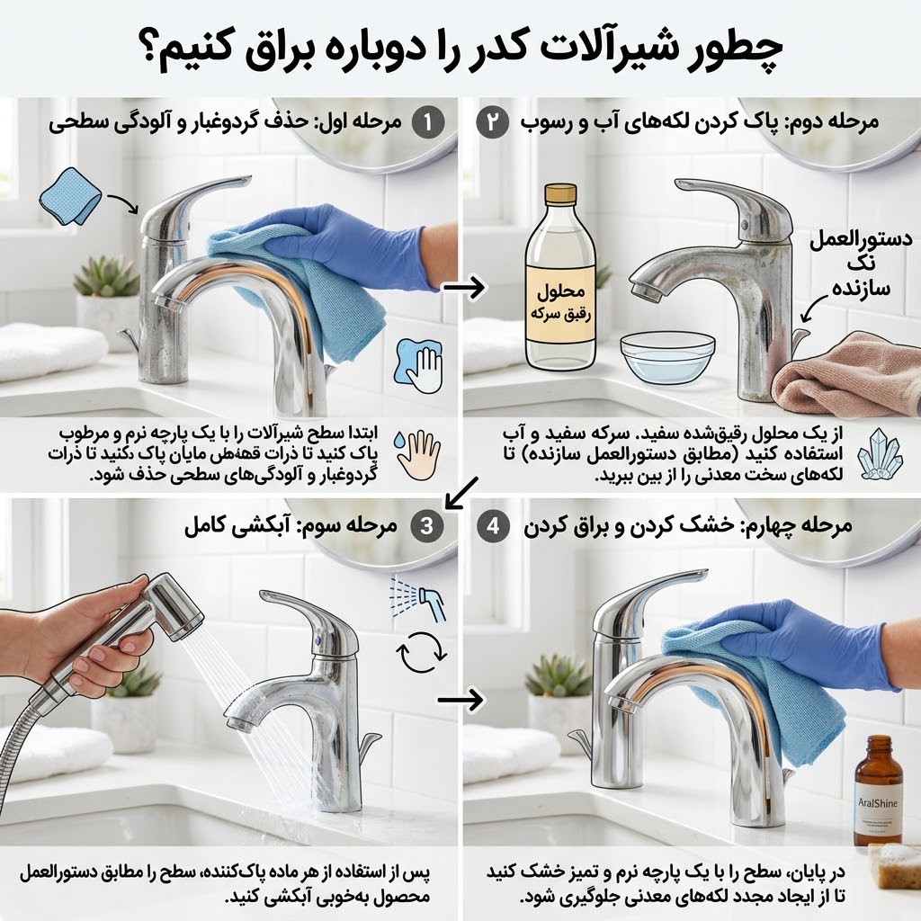 مراحل براق کردن شیرآلات
